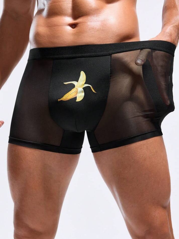 MAD-MEN Men's Sexy Mesh Boxer Briefs Underwear